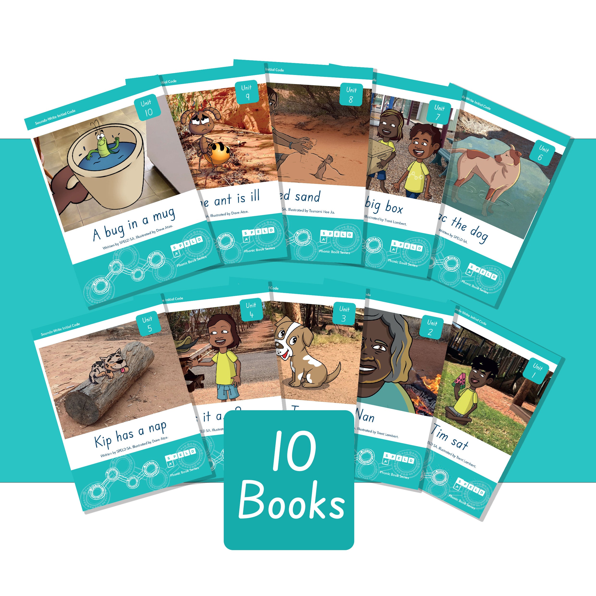 SPELD SA Phonic Books Initial Code (Units 1-10) Set 1